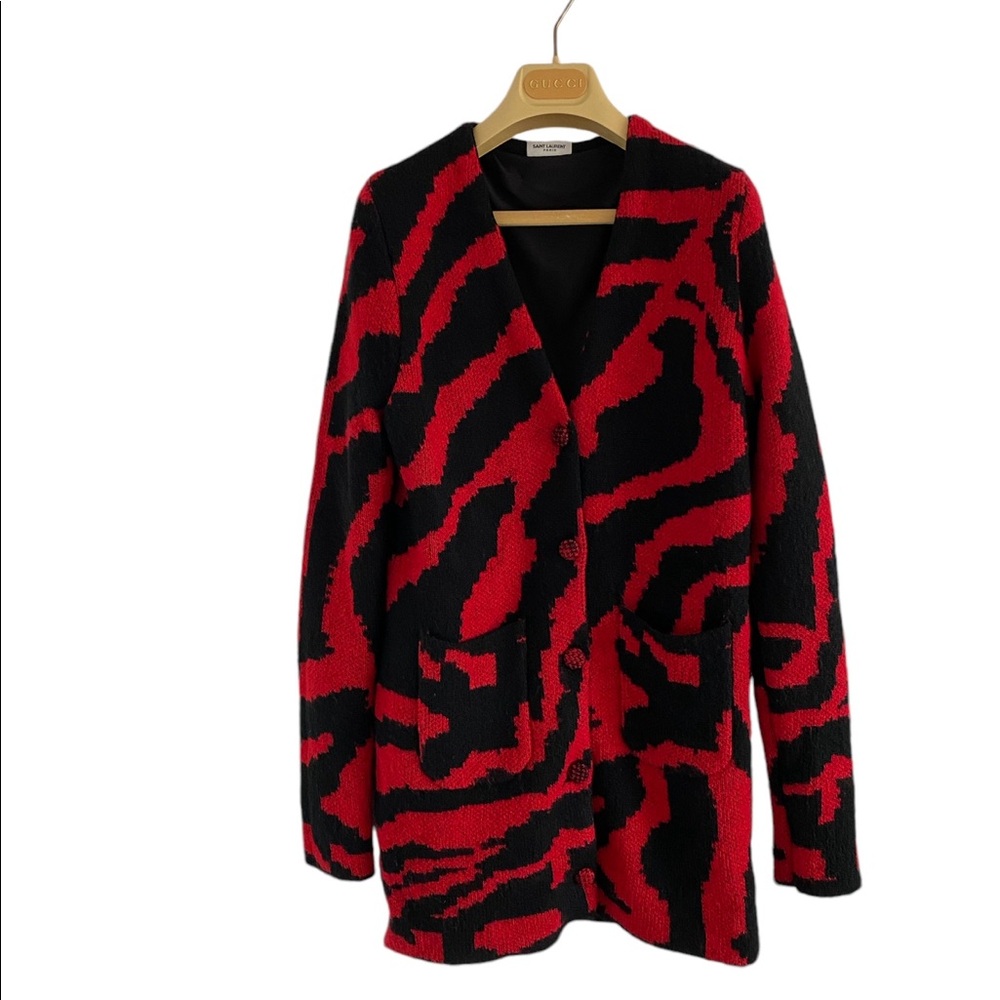 Saint Laurent Zebra Print Mohair Cardigan size XS/S